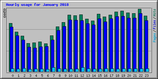 Hourly usage for January 2018